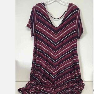 NWT Torrid Striped Rayon Spandex SS Scoop Neck Dress Size 1X/16-18